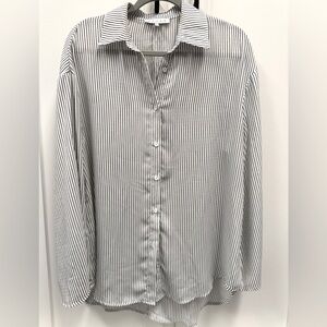 Black and white pin strip shirt